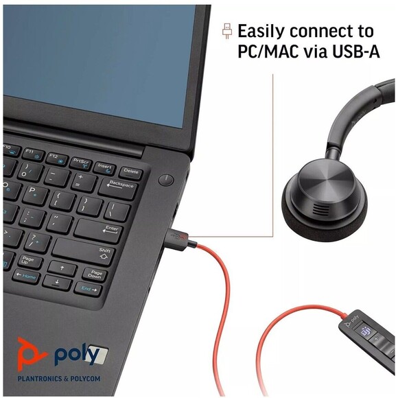 Plantronics Blackwire 3320 Wired Headset Dual-Ear (Stereo) w/Boom Mic PC/Mac NIB - Picture 3 of 11